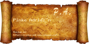 Pinke Adrián névjegykártya